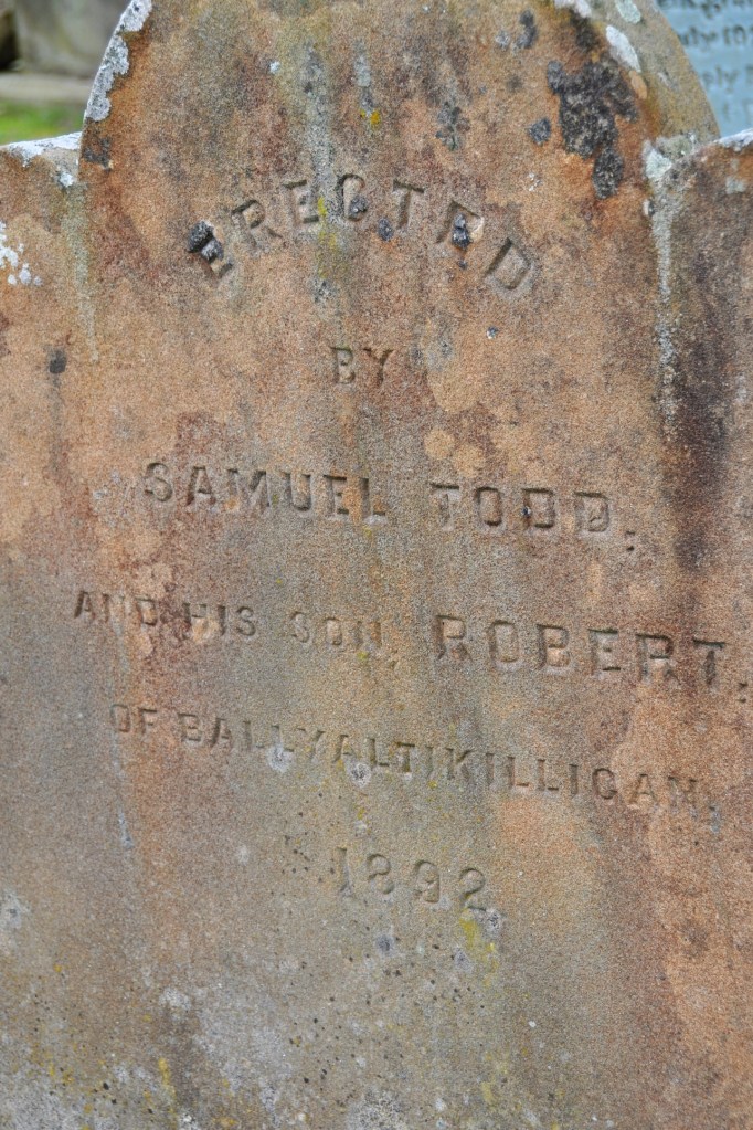 Ballyaltikilligan gravestone for 1892 in Comber