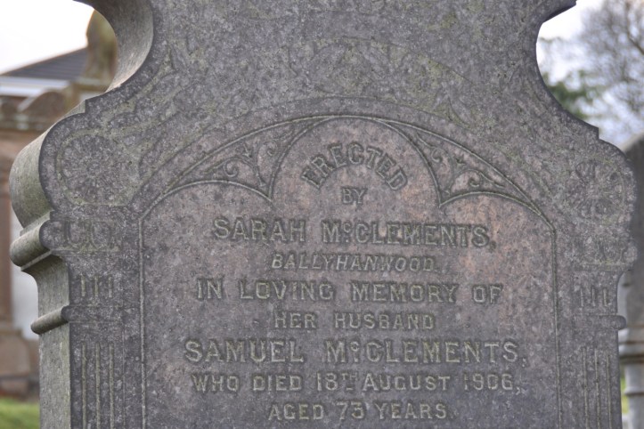 Gilnahirk gravestone McClements of Ballyhanwood