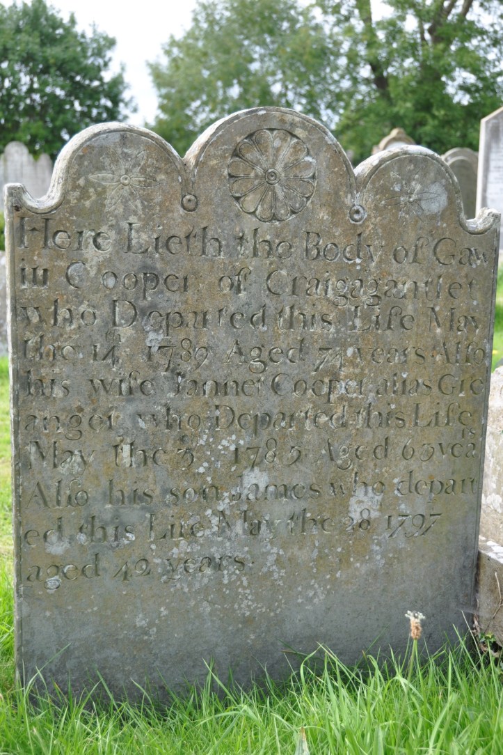 Craigantlet gravestone for Cooper in Movilla (all)
