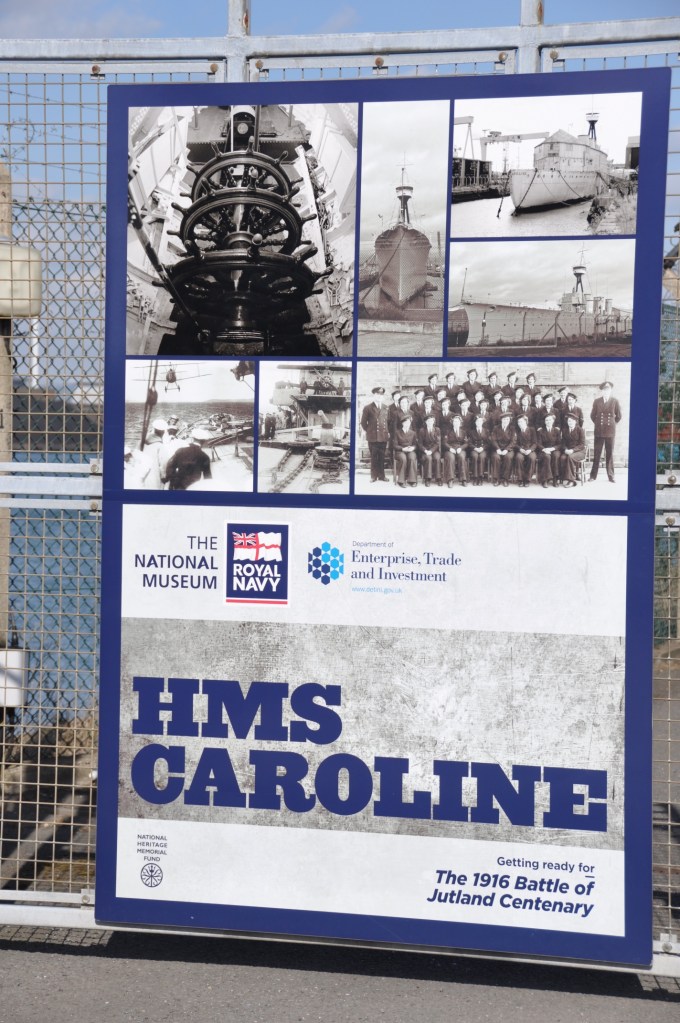 HMS Caroline sign