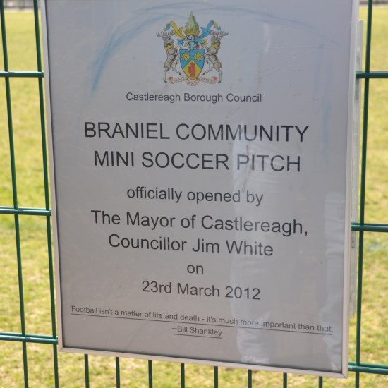 Braniel football sign