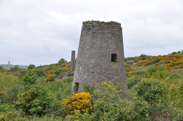 Whitespots windmill and chimney and Scrabo