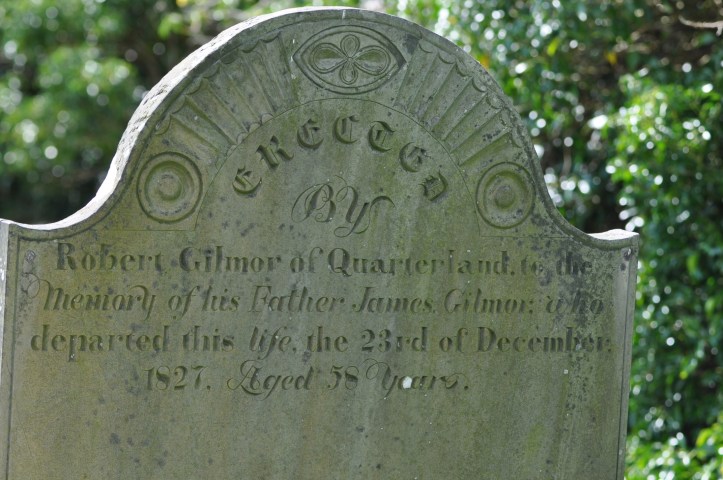 Gravestone for Gilmor 1827 Quarterland in Killaresy