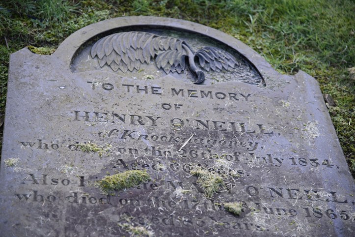 gravestone for O'Neill of Knocknagoney in Holywood