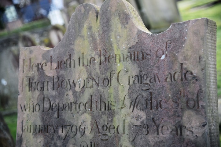 Headstone for Bowden of Craigavad in Holywood