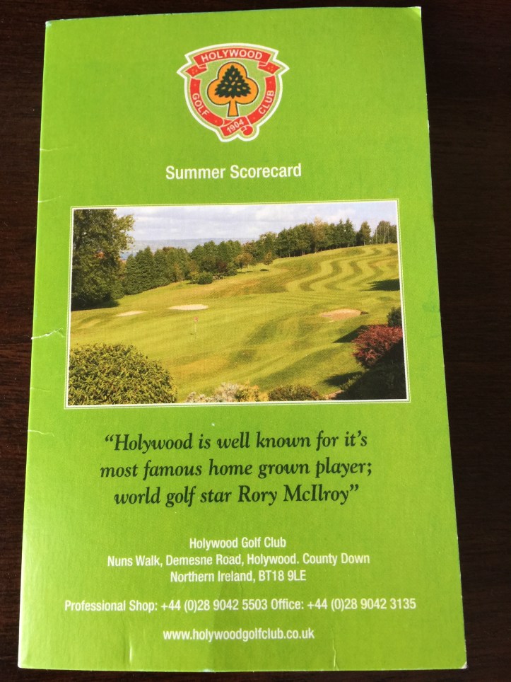 Holywood Golf Club scorecard