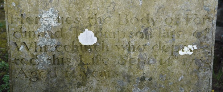 Whitechurch Cemetery headstone for Thompson 1795