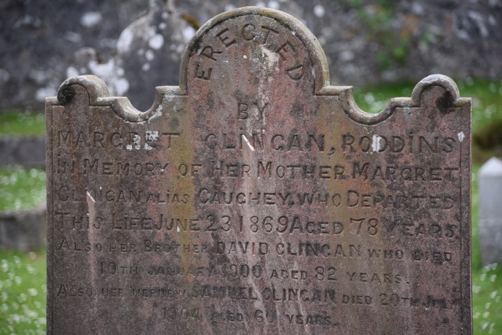 Gravestone for Clingan of Roddins in Ballyhalbert